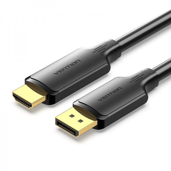 Кабель DisplayPort-HDMI v.1.2 Vention PVC 4K 30Hz 2K 60Hz 1.8m Black (HFOBAC) HFOBF фото