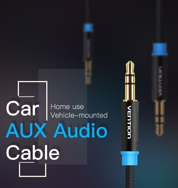 Кабель Audio Aux 3.5мм-3.5мм M/M Vention gold-plated P350AC100-B-M фото
