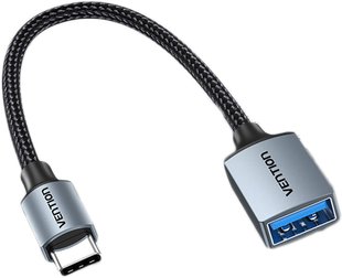 Адаптер Type-C-USB 3.0 Vention nickel-plated 5Gbps 3A 0.15m Gray (CCXHB) CCXHB фото