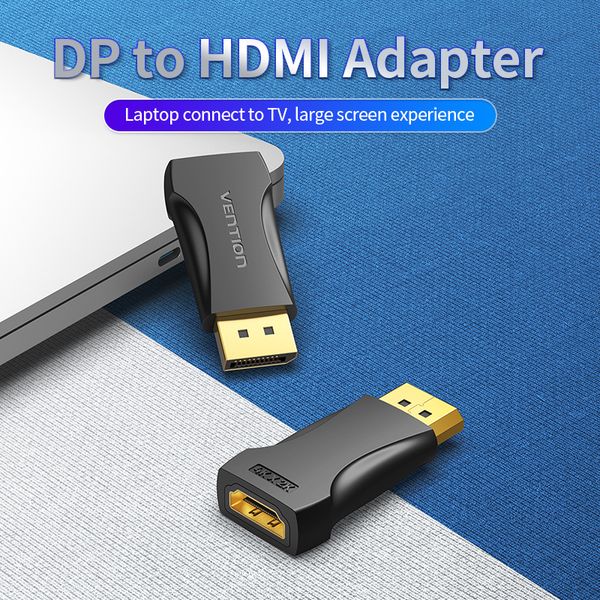 Адаптер DisplayPort-HDMI v.2.0 Vention F/M 4K 30Hz Upgraded gold-plated Black (HBPB0) HBPB0 фото