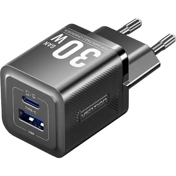 Зарядний пристрій Vention 2xUSB 30W (USB-A/USB-C) + USB-C cable М-М TZ-FEQB0-EU-01 фото