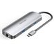 USB HUB 8 в 1 Vention Type-C-HDMI-RJ45-SD-TF-USB 3USB 3.0 1Type-C 3.1 PD 100W 4K 30Hz 5Gbps, 0.15m