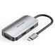 USB HUB 4 в 1 Vention Type-C-HDMI-VGA-USB 1USB 3.0 1Type-C 3.1 PD 100W 4K 30Hz 5Gbps, 0.15m