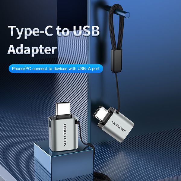 Адаптер Type-C-USB 3.1 Vention nickel-plated 5Gbps 3A Gray (CDQH0) CDQH0 фото