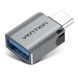 Адаптер Type-C-USB 3.1 Vention nickel-plated 5Gbps 3A Gray (CDQH0), Серый