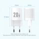 Зарядное устройство Vention 1xUSB-C 20W GaN + USB-C cable М-М, Белый