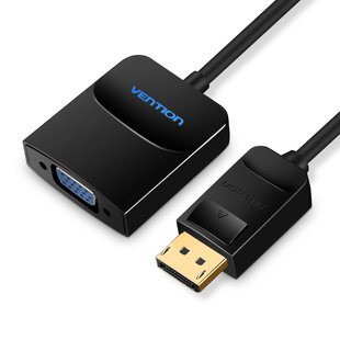 Адаптер DisplayPort-VGA v.1.2 Vention 1080P 60Hz gold-plated 0.15m Black (HBFBB) HBFBB фото