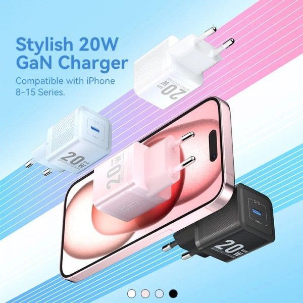 Зарядний пристрій Vention 1xUSB-C 20W GaN + USB-C cable М-М TZ-FEPB0-EU-01 фото