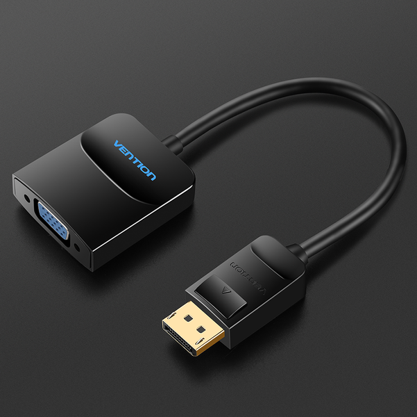 Адаптер DisplayPort-VGA v.1.2 Vention 1080P 60Hz gold-plated 0.15m Black (HBFBB) HBFBB фото