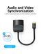 Адаптер MiniHDMI-VGA v.1.4 Vention 1080P 60Hz 0.15m 3.5 audio microusb power Black (AGABB), 0.15m, Черный