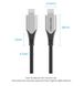 Кабель Type-C-Type-C 3.1 Vention TPE Nylon Thunderbolt 3 4K 60Hz PD 60W 3A 5Gbps nickel-plated, 0.5m