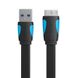 Кабель USB-MicroUSB-B 3.0 Vention PVC Flat nickel-plated 5Gbps, 0.25m