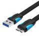 Кабель USB-MicroUSB-B 3.0 Vention PVC Flat nickel-plated 5Gbps, 0.25m