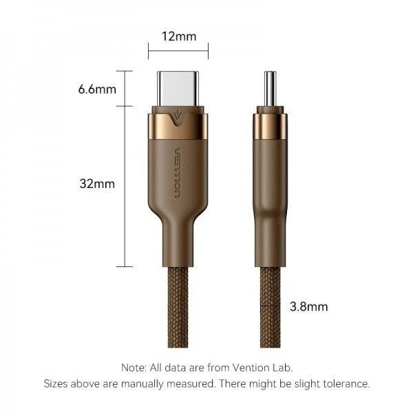 Кабель Vention USB Type-C - USB Type-C (M/M) 60W 3A 2 м TRDJH фото
